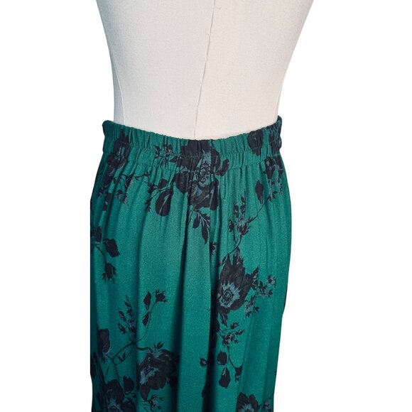 NWT Band Of The Free Small Emerald Green & Black Floral Midi Skirt Viscose - Picture 11 of 14